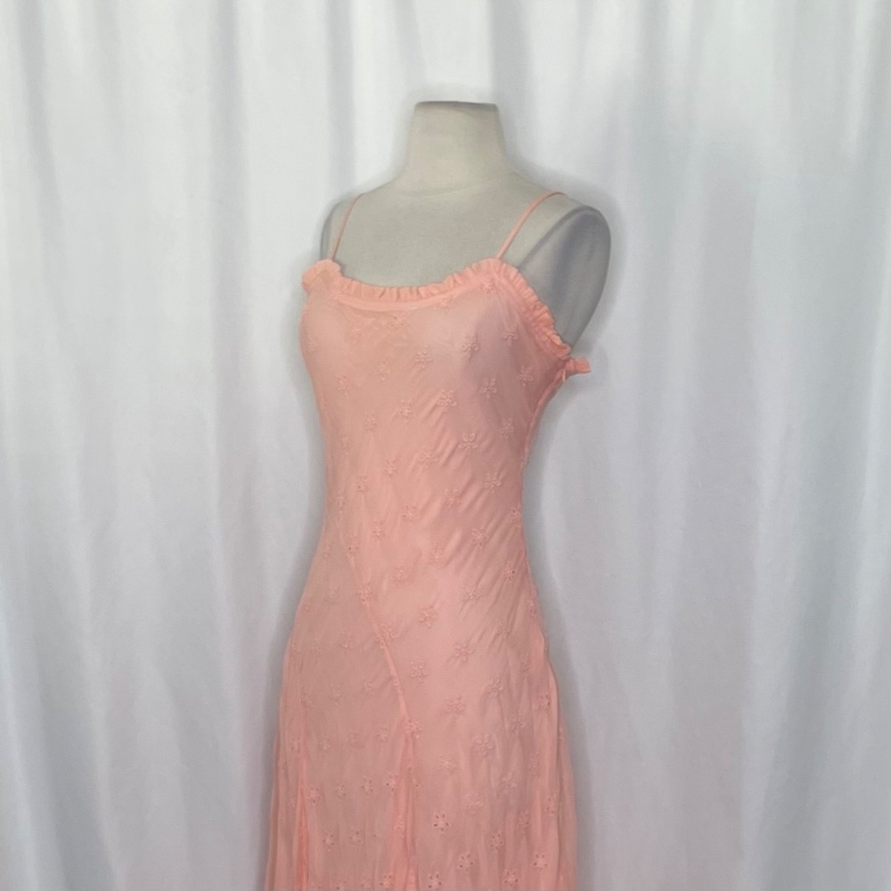 NWT!! J. CREW Collection Eyelet Maxi Slip Dress Blushed Peach Pink Fairy Size 6 - Picture 7 of 16
